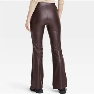 A New Day Brown Flared Leather Pants